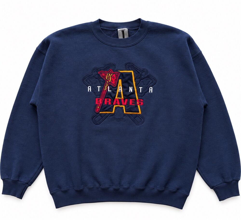 Vintage 1993 Atlanta Braves Sweatshirt Jostens Sportswear MLB Embroidered Large